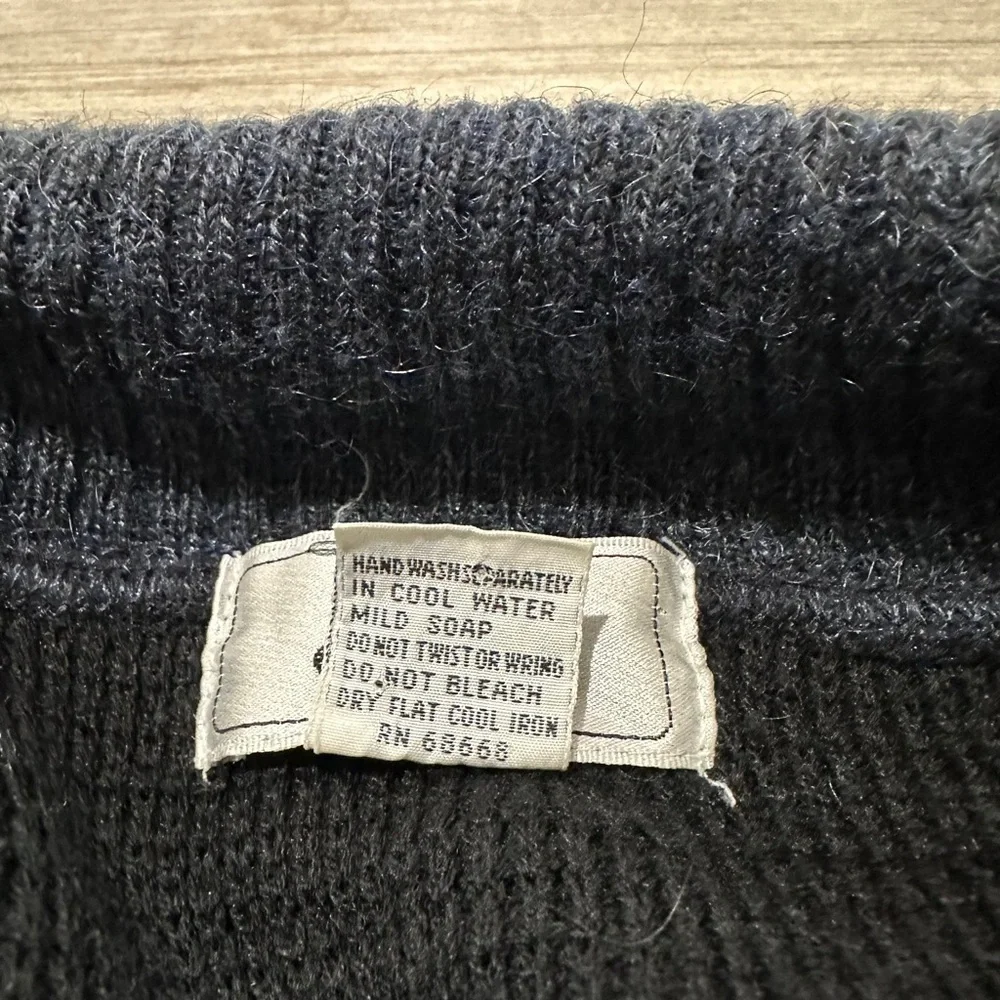 Vintage L CARDIGAN SWEATER chunky KNIT JACKET JED 80s grandpa SHAWL COLLAR WOOL - Picture 7 of 7